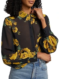 Candace Floral Sheer Blouson Shirt