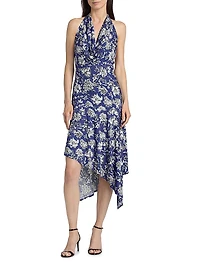 Dani Floral Asymmetric Midi-Dress