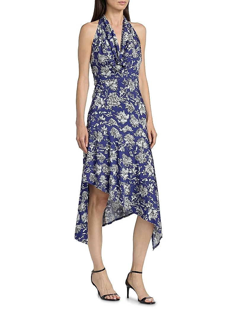 Dani Floral Asymmetric Midi-Dress