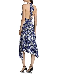 Dani Floral Asymmetric Midi-Dress