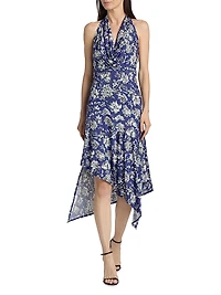 Dani Floral Asymmetric Midi-Dress