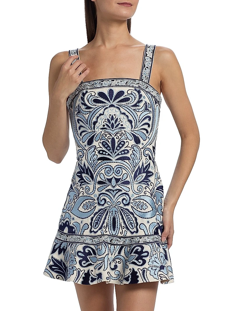 Kaidra Embroidered Cotton Minidress