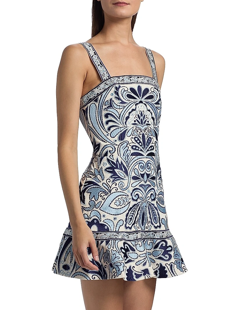 Kaidra Embroidered Cotton Minidress