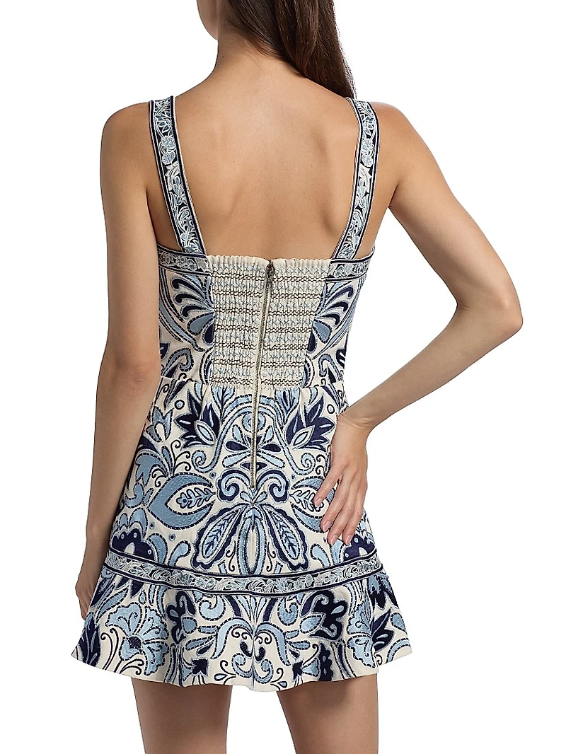 Kaidra Embroidered Cotton Minidress