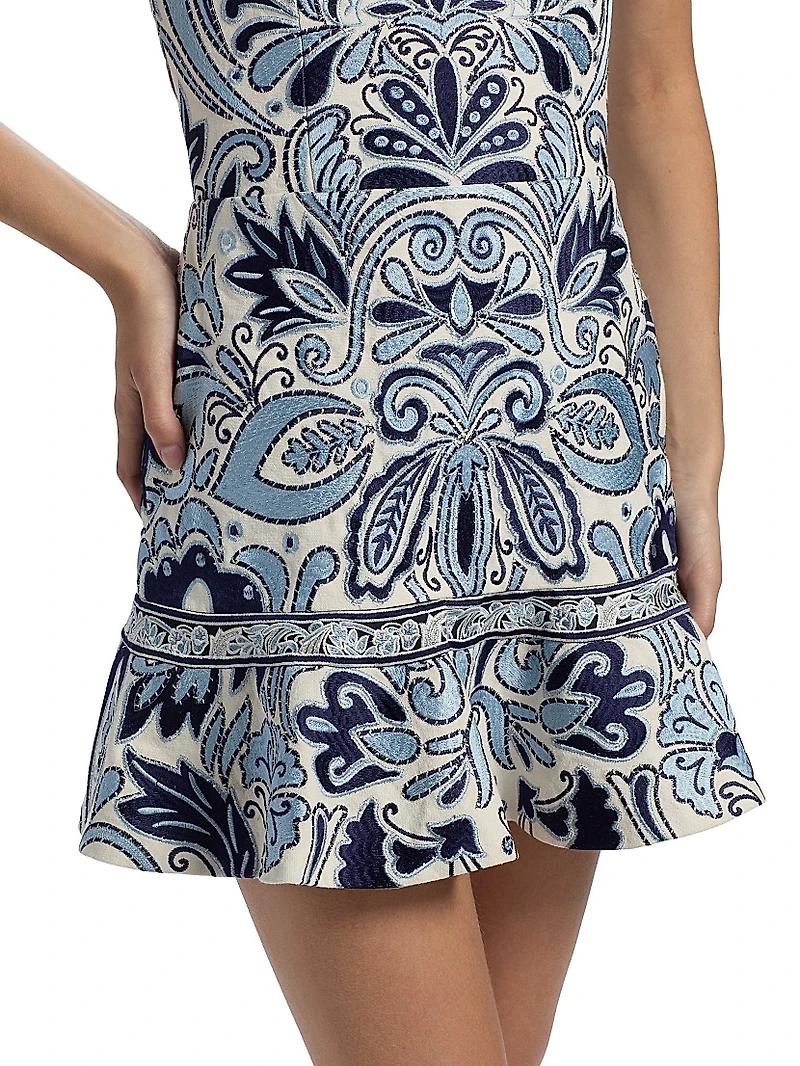 Kaidra Embroidered Cotton Minidress
