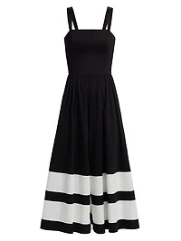 Belden Colorblocked Stretch-Cotton Wide-Leg Jumpsuit