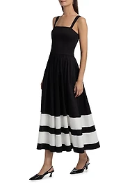 Belden Colorblocked Stretch-Cotton Wide-Leg Jumpsuit