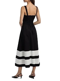 Belden Colorblocked Stretch-Cotton Wide-Leg Jumpsuit