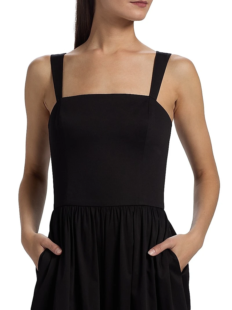 Belden Colorblocked Stretch-Cotton Wide-Leg Jumpsuit
