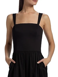 Belden Colorblocked Stretch-Cotton Wide-Leg Jumpsuit