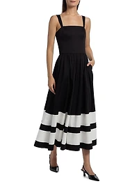 Belden Colorblocked Stretch-Cotton Wide-Leg Jumpsuit