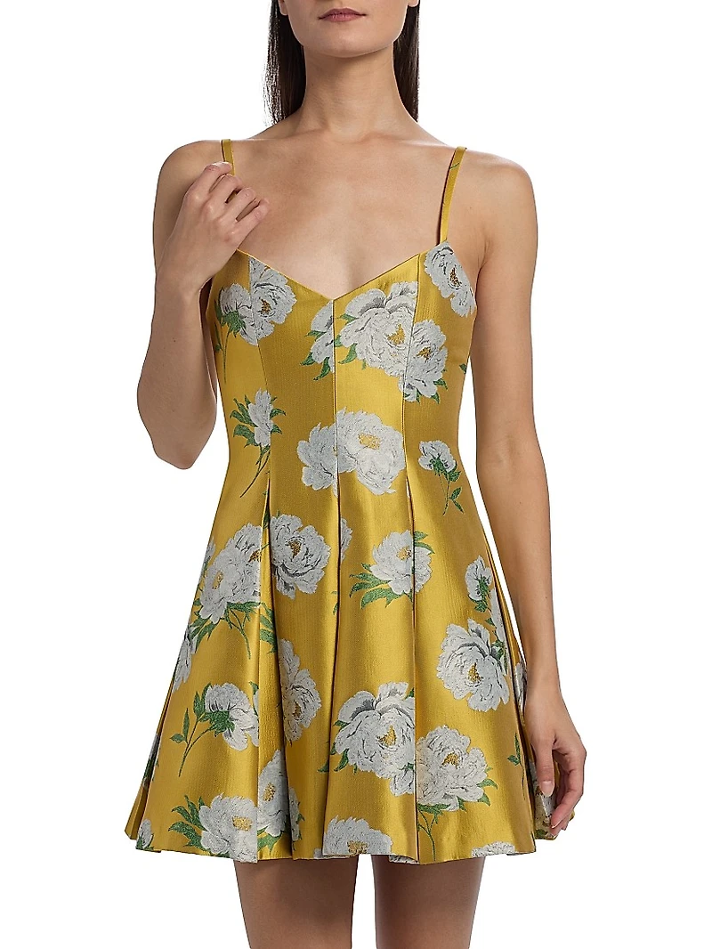 Isabelle Floral Pleated Flared Minidress