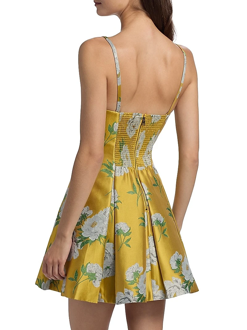 Isabelle Floral Pleated Flared Minidress