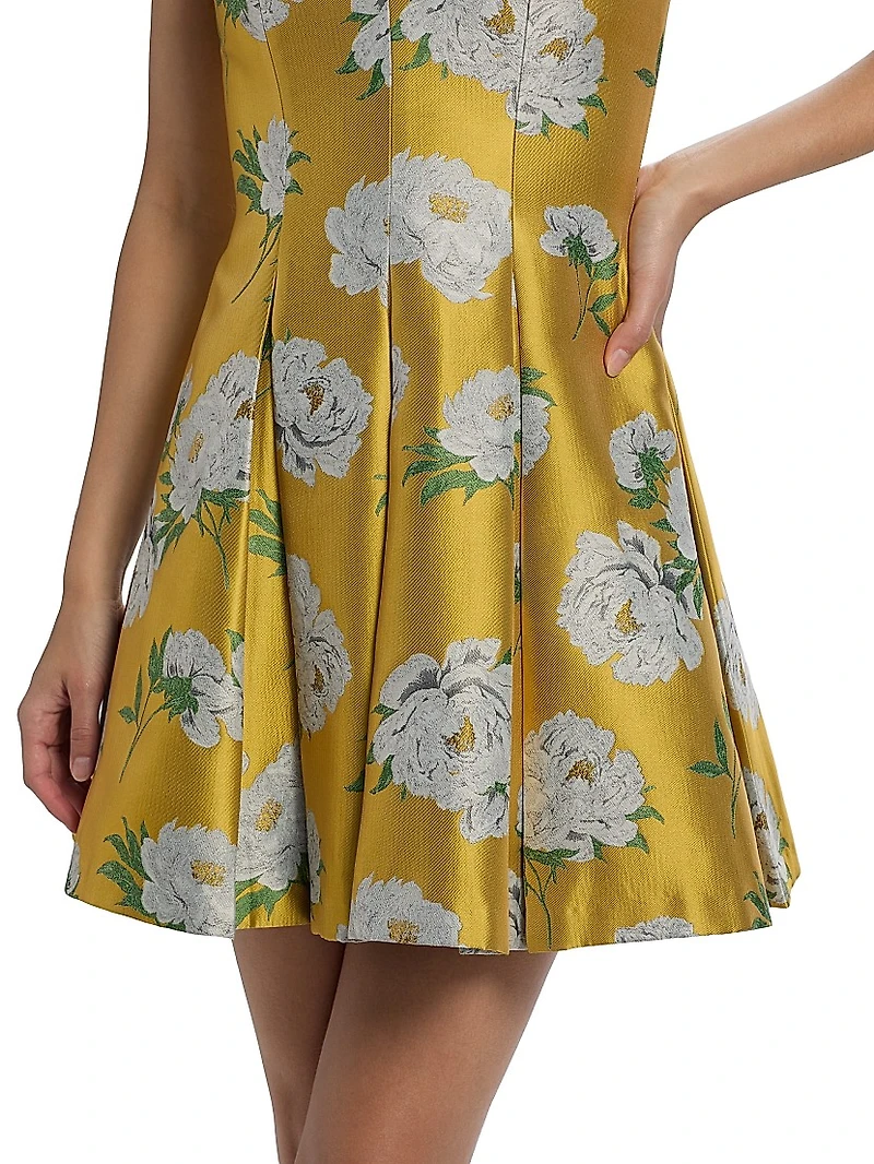 Isabelle Floral Pleated Flared Minidress