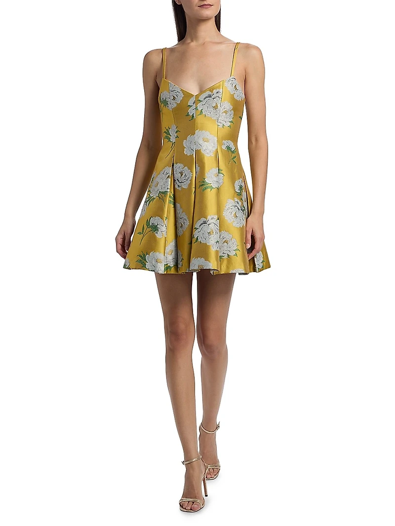 Isabelle Floral Pleated Flared Minidress