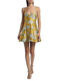 Isabelle Floral Pleated Flared Minidress