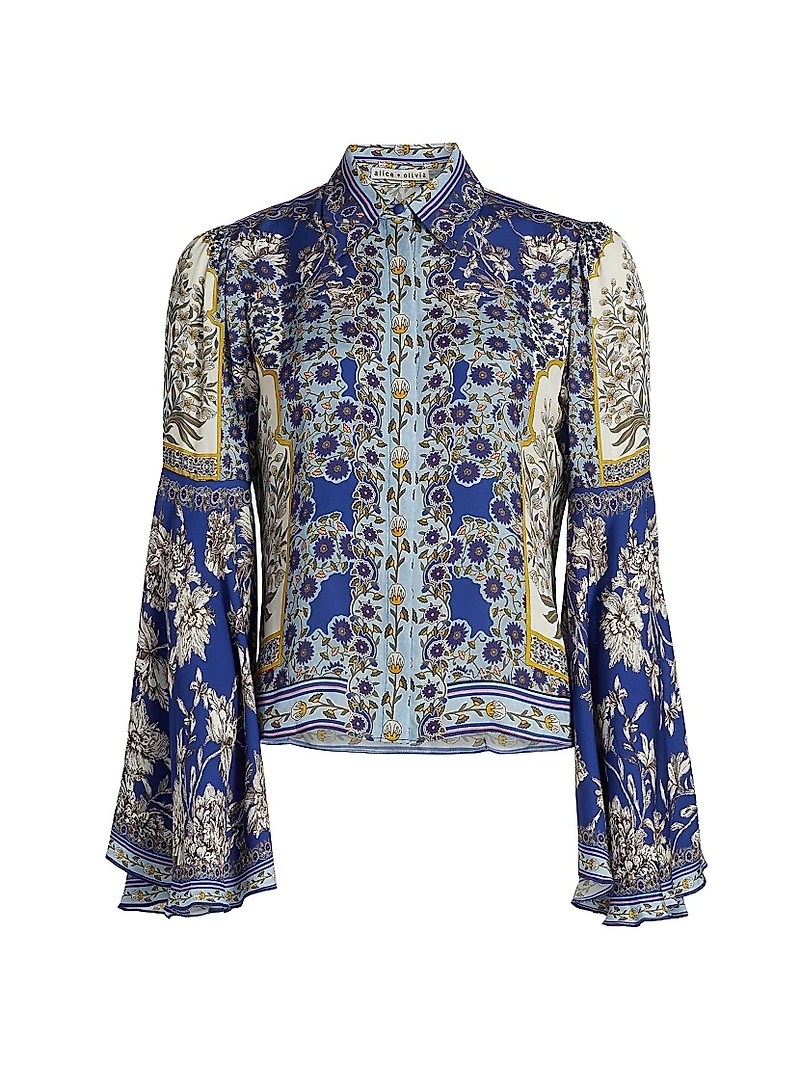 Willa Floral Bell-Sleeve Blouse