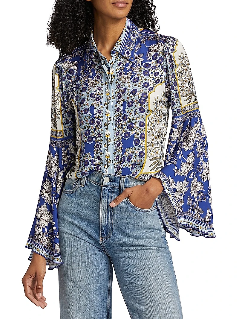 Willa Floral Bell-Sleeve Blouse
