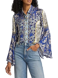 Willa Floral Bell-Sleeve Blouse