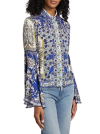 Willa Floral Bell-Sleeve Blouse
