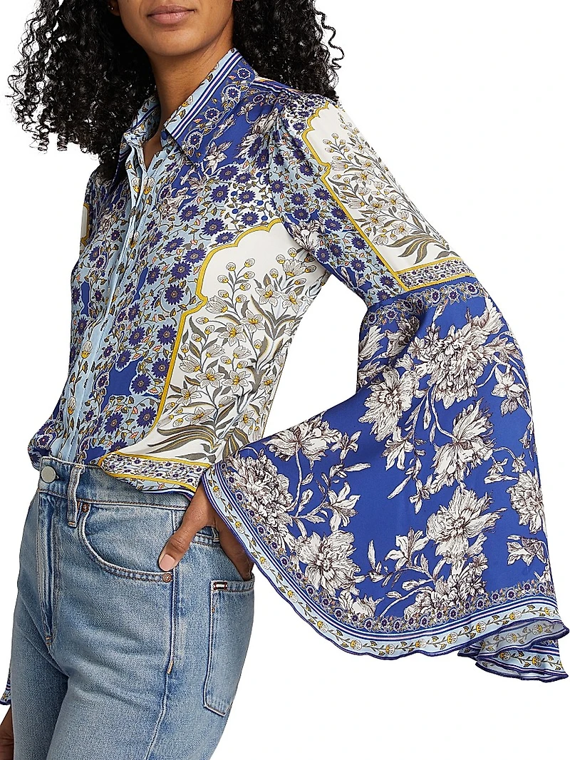 Willa Floral Bell-Sleeve Blouse