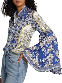 Willa Floral Bell-Sleeve Blouse