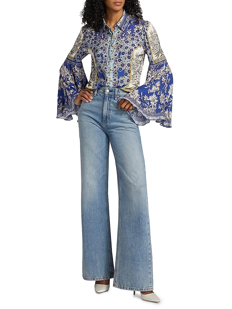 Willa Floral Bell-Sleeve Blouse