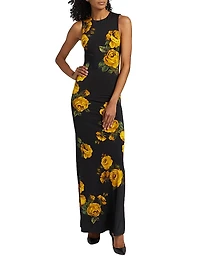 Delora Rose Print Sleeveless Maxi Dress