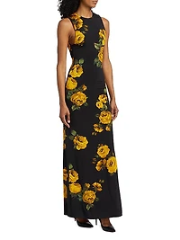 Delora Rose Print Sleeveless Maxi Dress