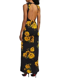 Delora Rose Print Sleeveless Maxi Dress