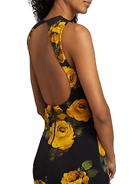 Delora Rose Print Sleeveless Maxi Dress