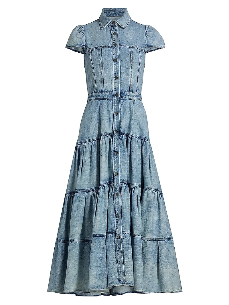 Patsy Denim Fit & Flare Midi-Shirtdress