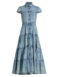 Patsy Denim Fit & Flare Midi-Shirtdress