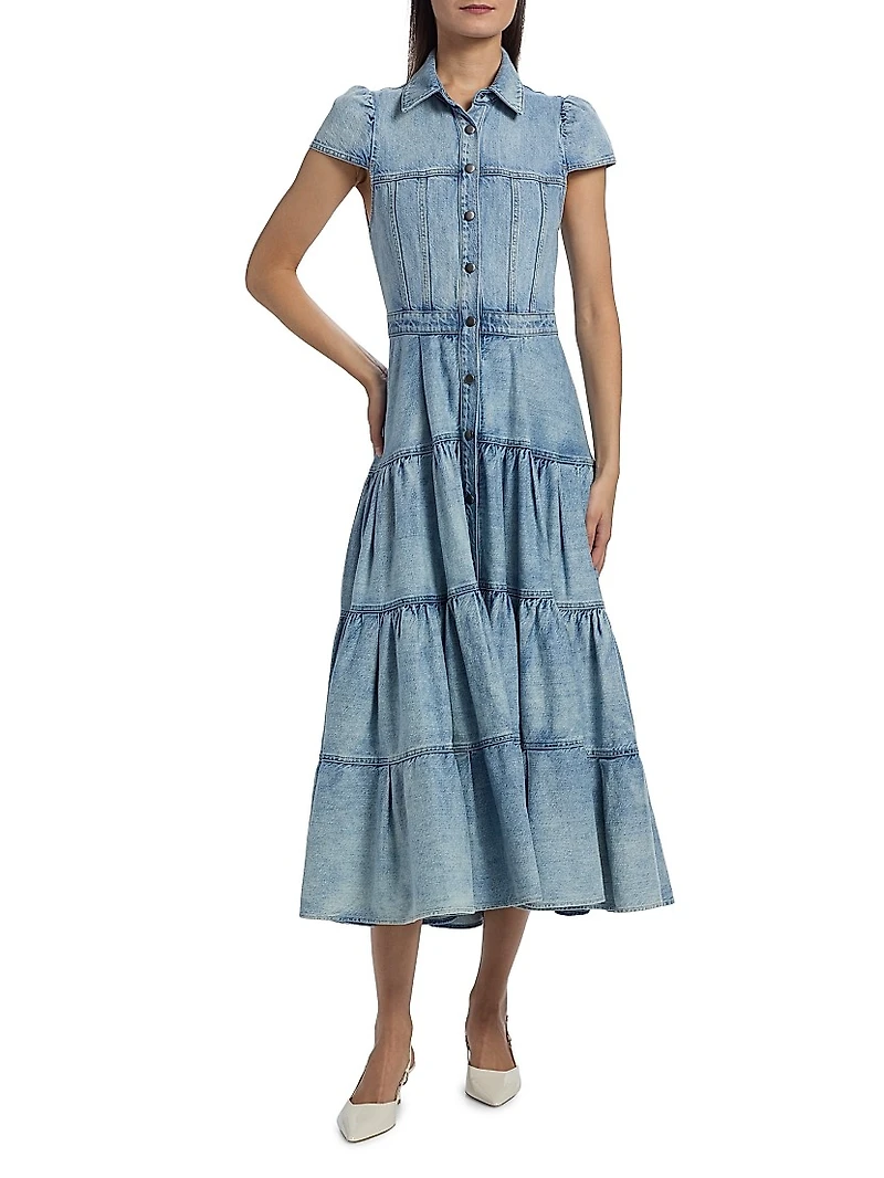 Patsy Denim Fit & Flare Midi-Shirtdress