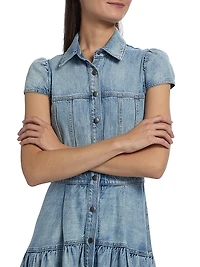 Patsy Denim Fit & Flare Midi-Shirtdress