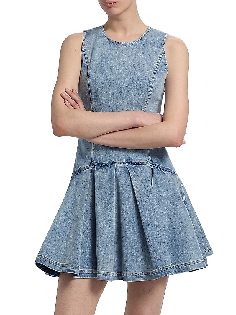 Adley Denim Drop-Waist Minidress