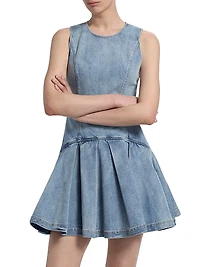 Adley Denim Drop-Waist Minidress