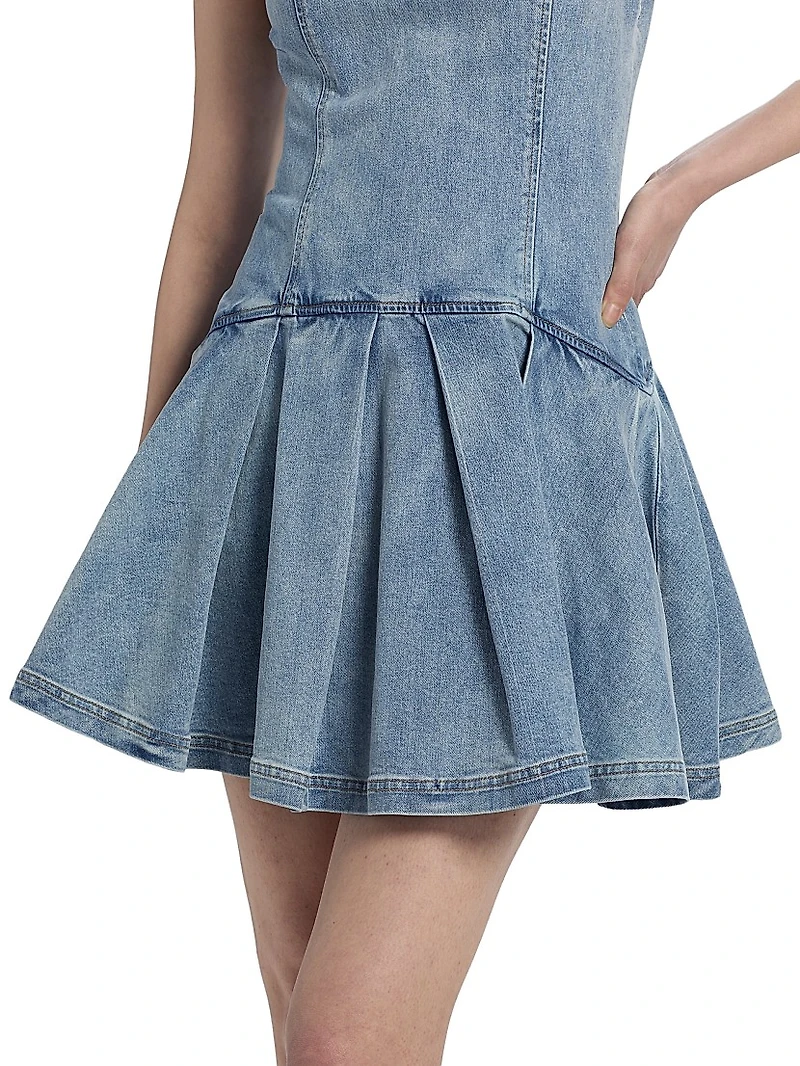 Adley Denim Drop-Waist Minidress