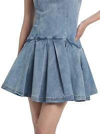 Adley Denim Drop-Waist Minidress