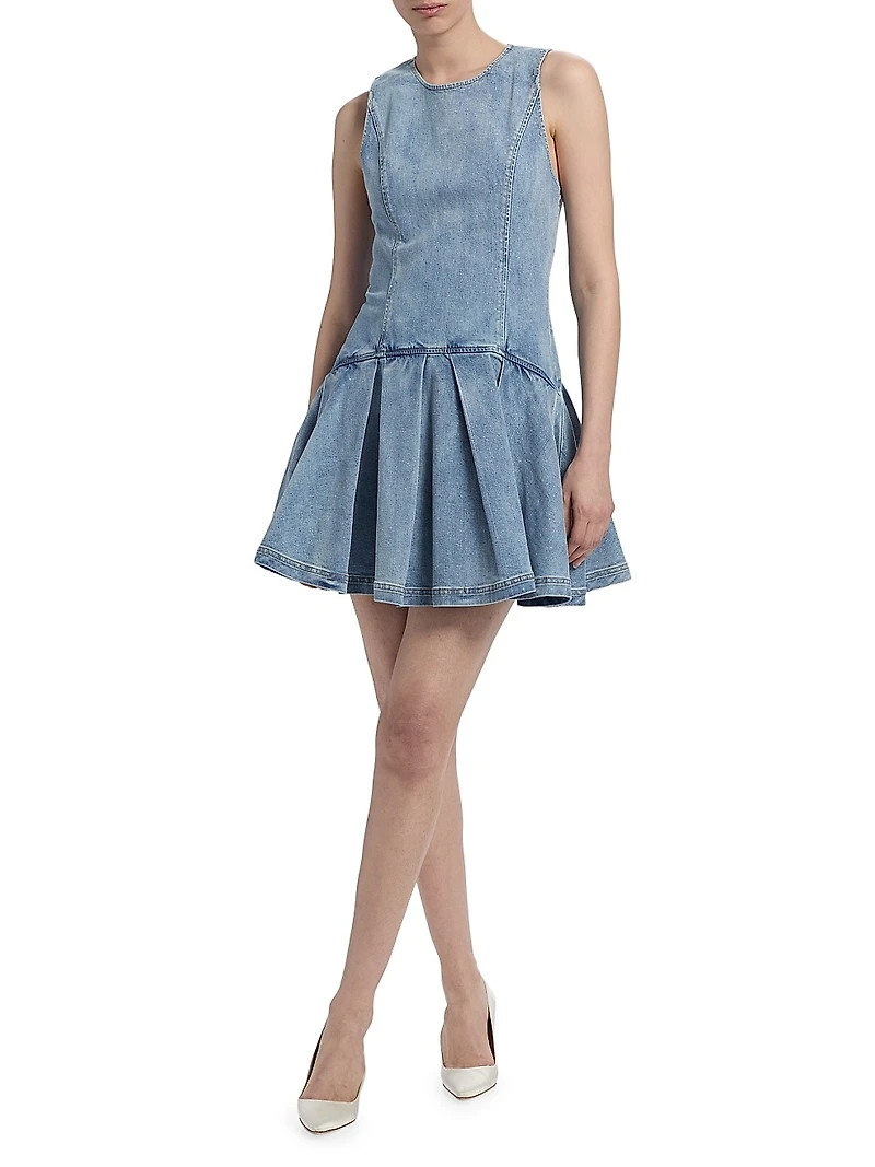 Adley Denim Drop-Waist Minidress