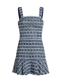 Kaidra Squareneck Drop-Waist Minidress