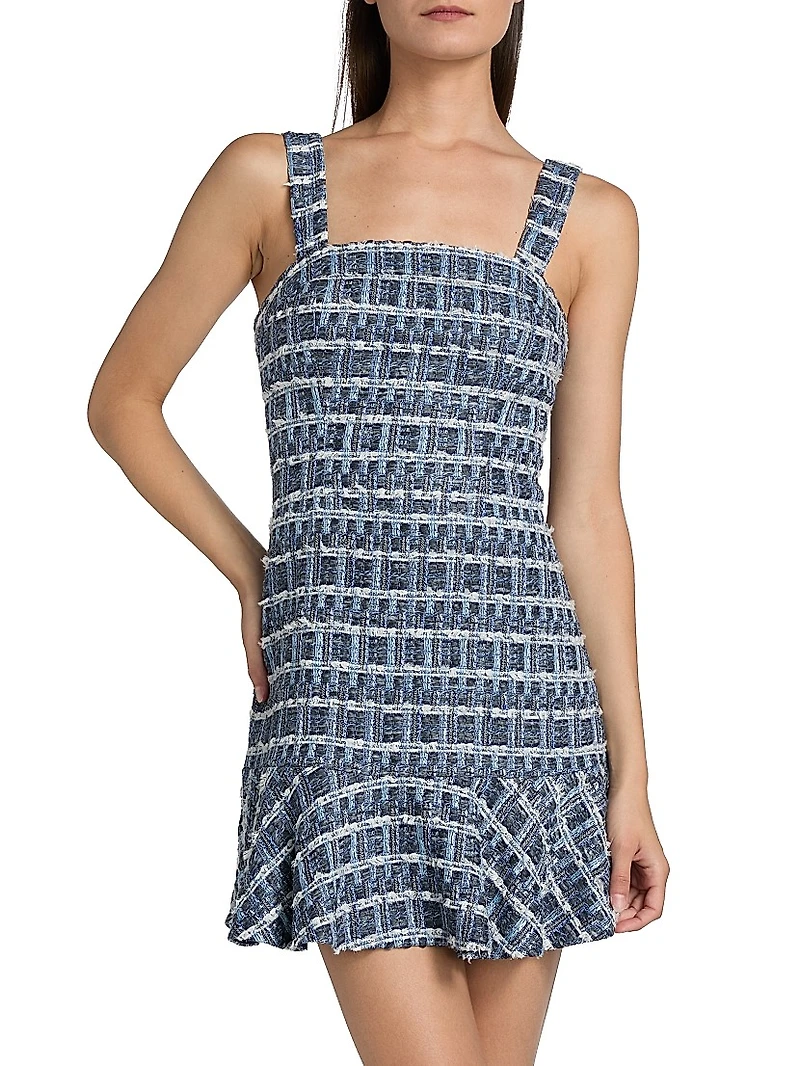 Kaidra Squareneck Drop-Waist Minidress