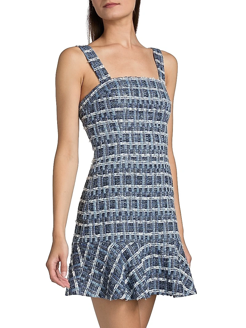 Kaidra Squareneck Drop-Waist Minidress