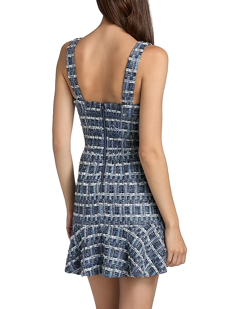 Kaidra Squareneck Drop-Waist Minidress