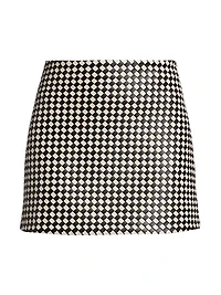 Elana Printed Faux Leather Miniskirt