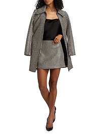 Elana Printed Faux Leather Miniskirt