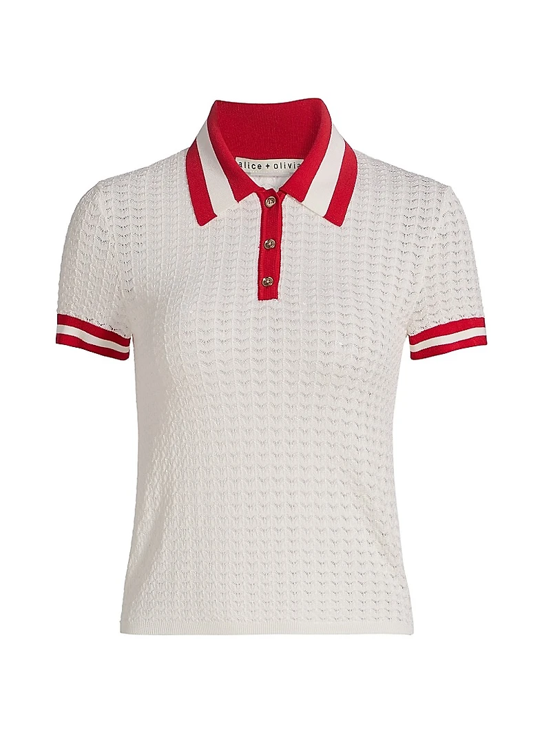 Martha Pointelle Polo Shirt