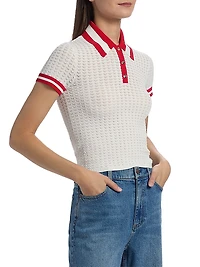 Martha Pointelle Polo Shirt