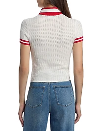 Martha Pointelle Polo Shirt