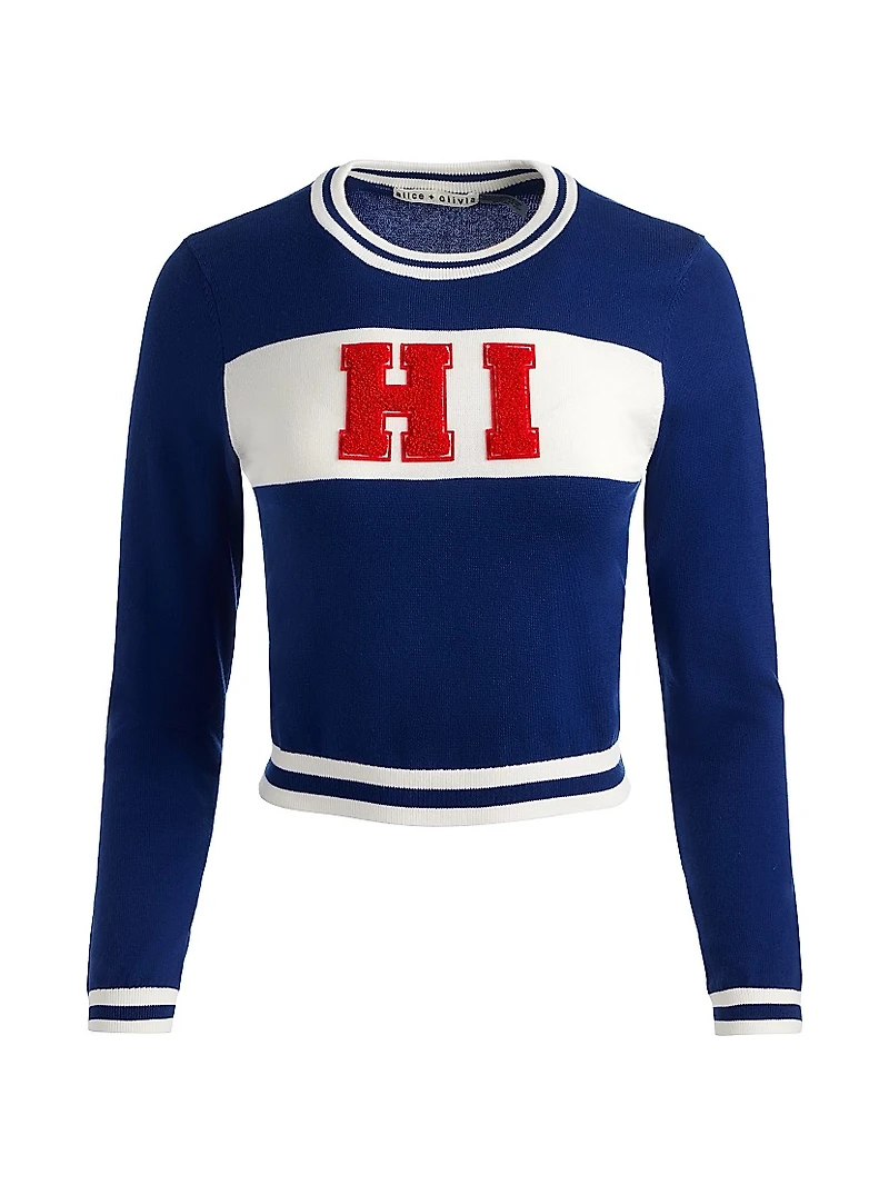 Carolann Stretch-Cotton Crop Sweater